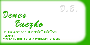 denes buczko business card